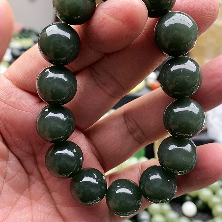 【闪购商品】未镶嵌手链和田玉16冰瓷蓝99