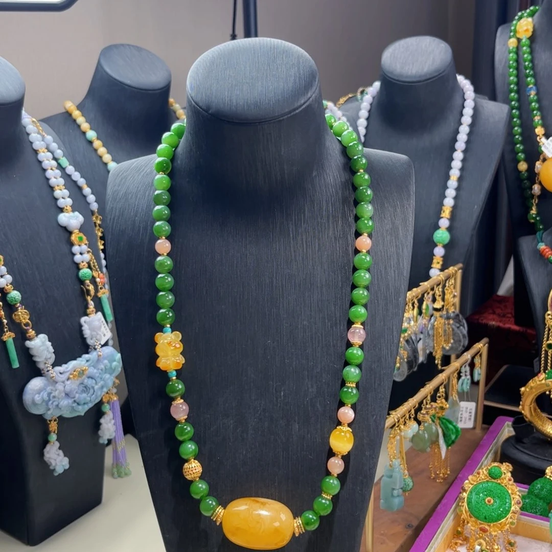 【闪购商品】和田玉（碧玉）项链未镶嵌 小熊