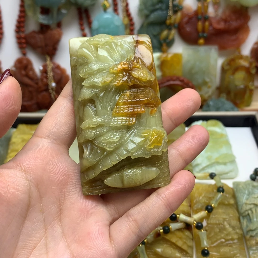 蛇纹石玉颈饰未镶嵌感****你