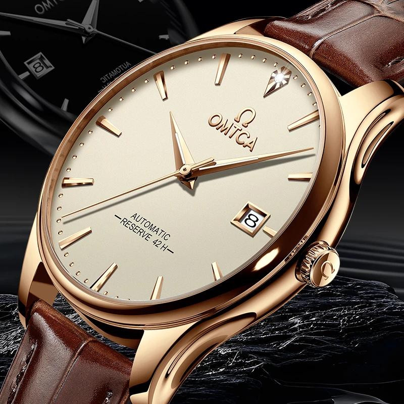 正品欧米男女士手表情侣款真皮机械表商务高级感男表ENJOYEE