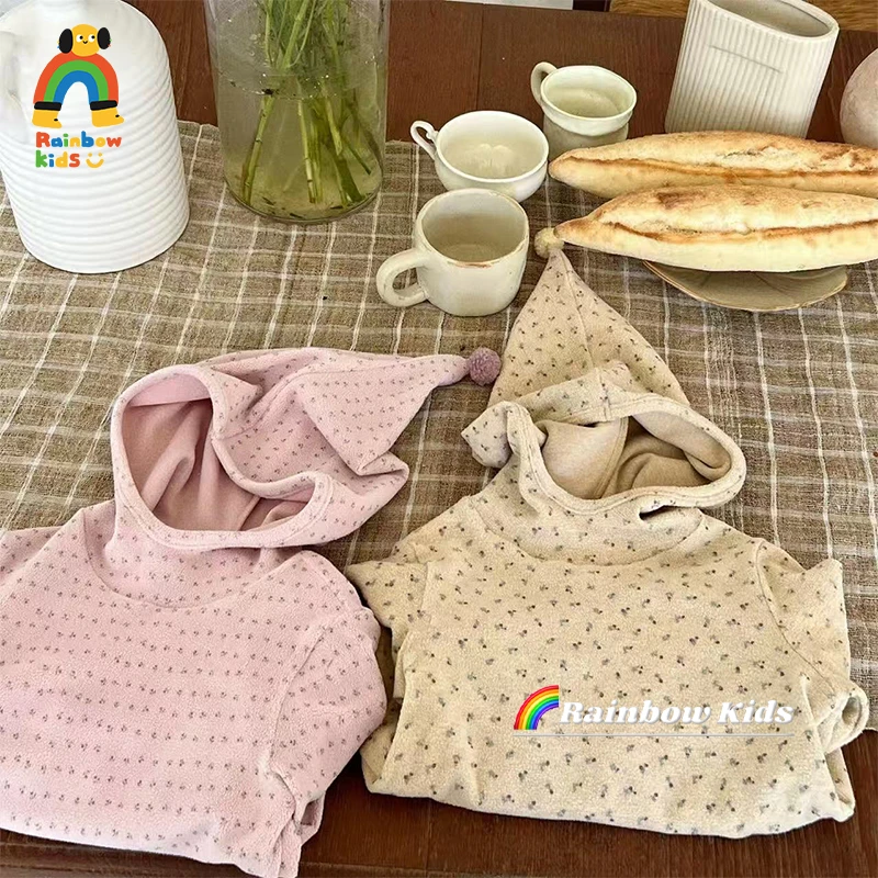 【彩虹家】2025深秋冬款女童卫卡哇伊衣连帽卫衣中小童套装-98017