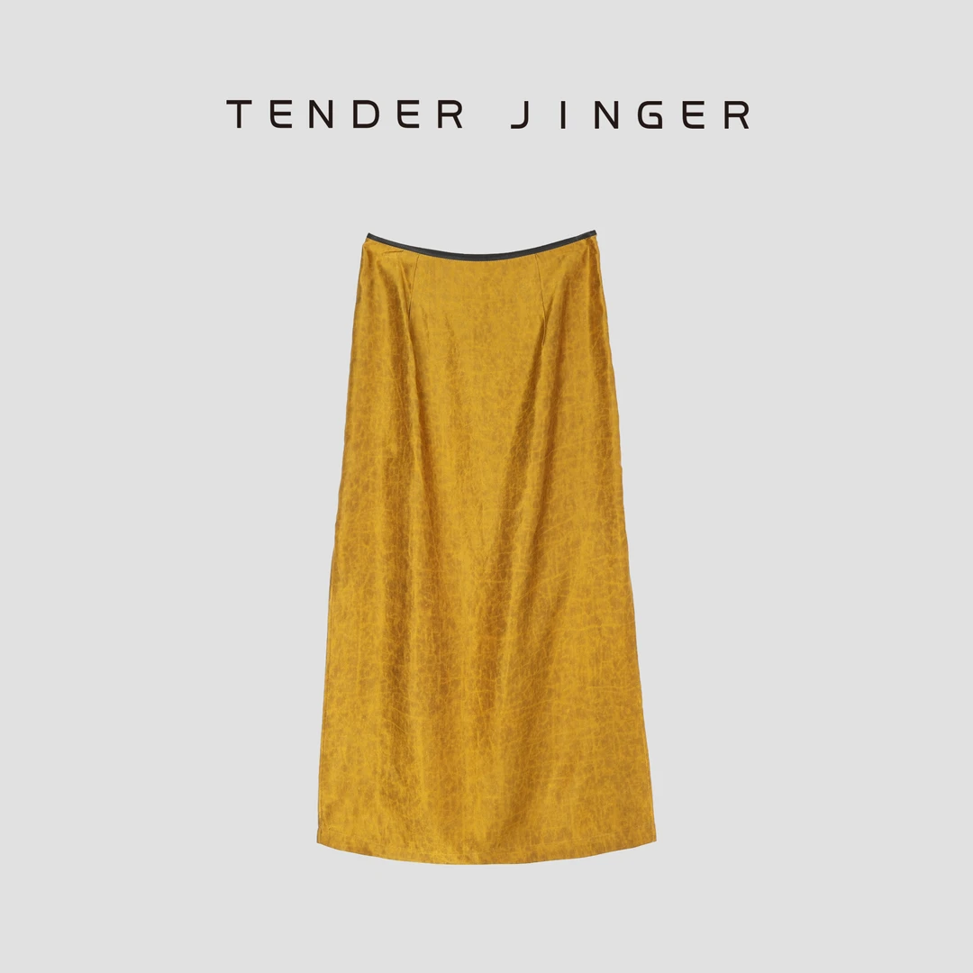 Tender Jinger【黑标】气质国风真丝显瘦半身裙T52GCC81137