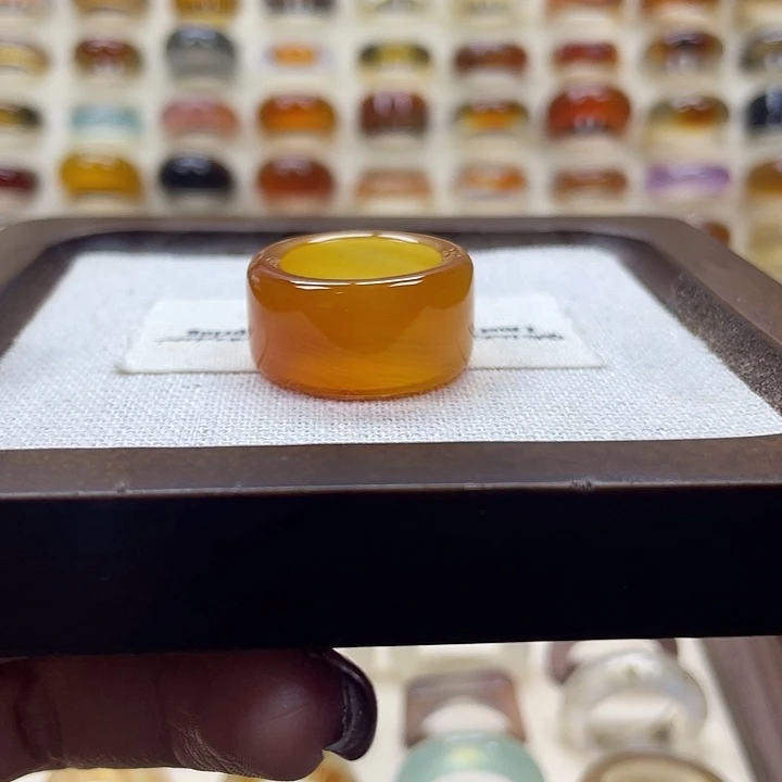 玛瑙/玉髓未镶嵌戒指A3/17.4不退换