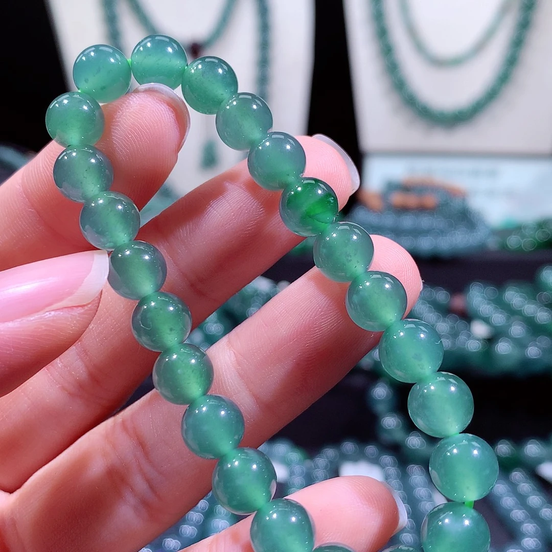 翡翠未镶嵌手链天然a货翡翠手串7.8