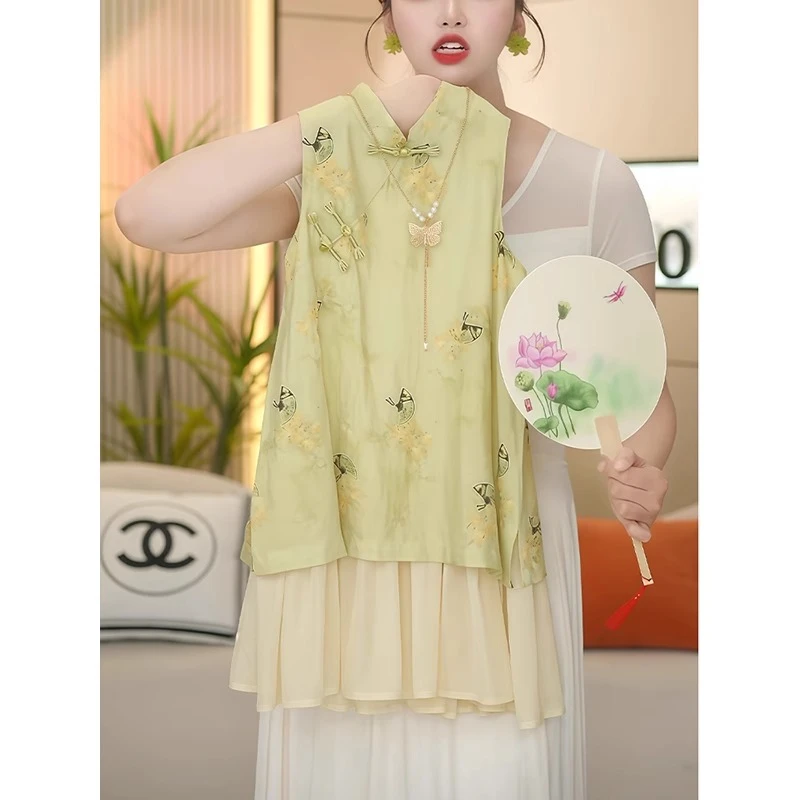 女童旗袍连衣裙夏装2025新款洋气儿童新中式夏季女孩背心公主裙子