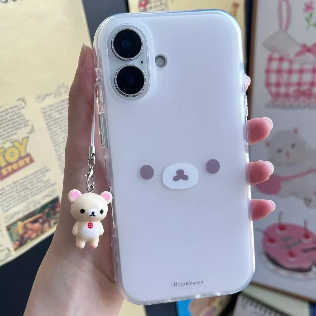 粉底轻松熊熊适用苹果13/15/16promax女壳VIVO华为OPPO小米15女壳