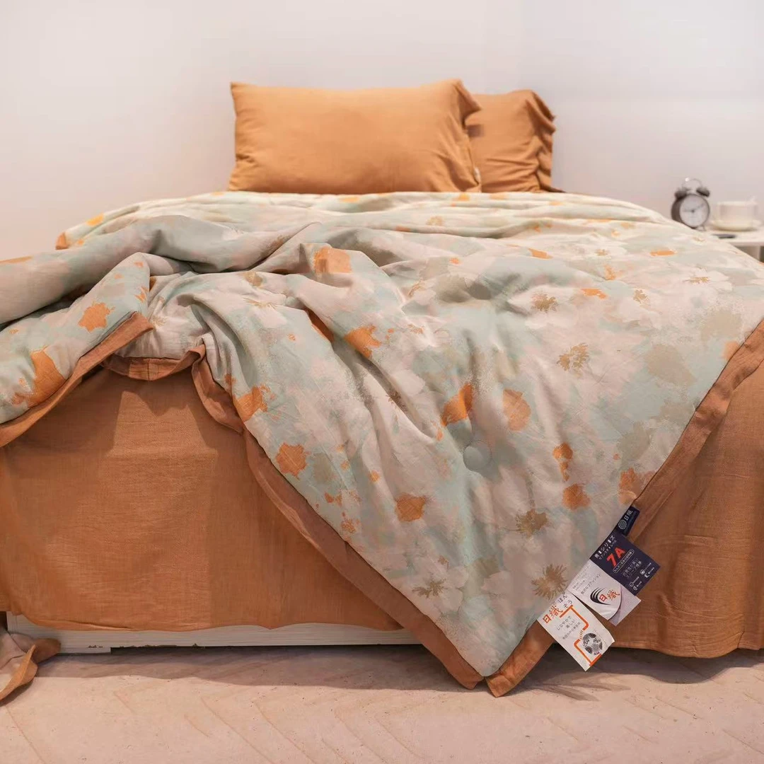 【春日怡情-枕套】 48*74枕套一对装全棉A类色织透气双层纱