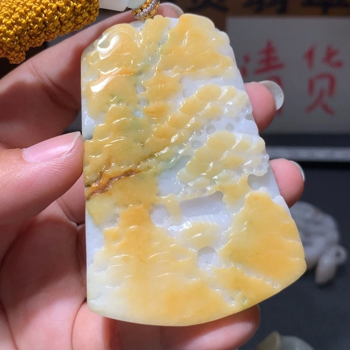 翡翠未镶嵌颈饰保真天然A货翡翠