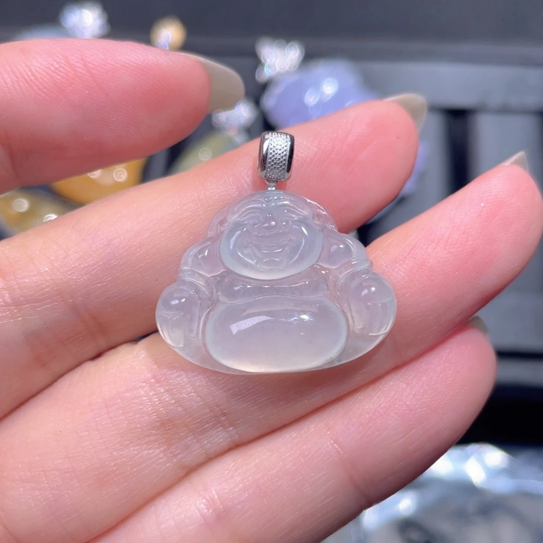 颈饰18K金镶嵌翡翠翡翠