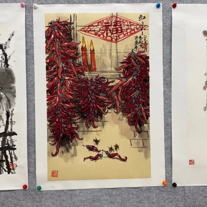 国画赵*花鸟等多种鸟类的栖息