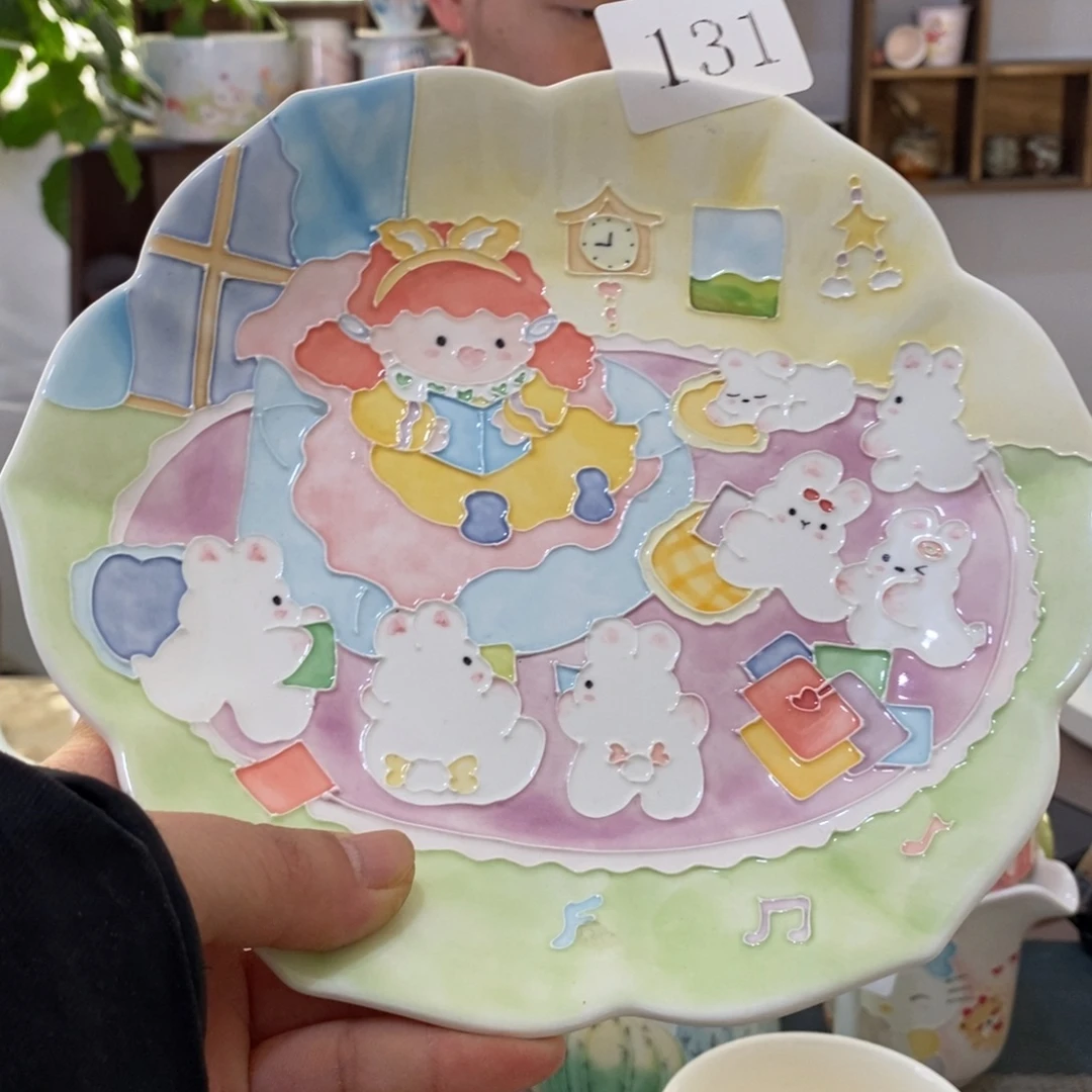 瓷片景德镇釉下彩手绘