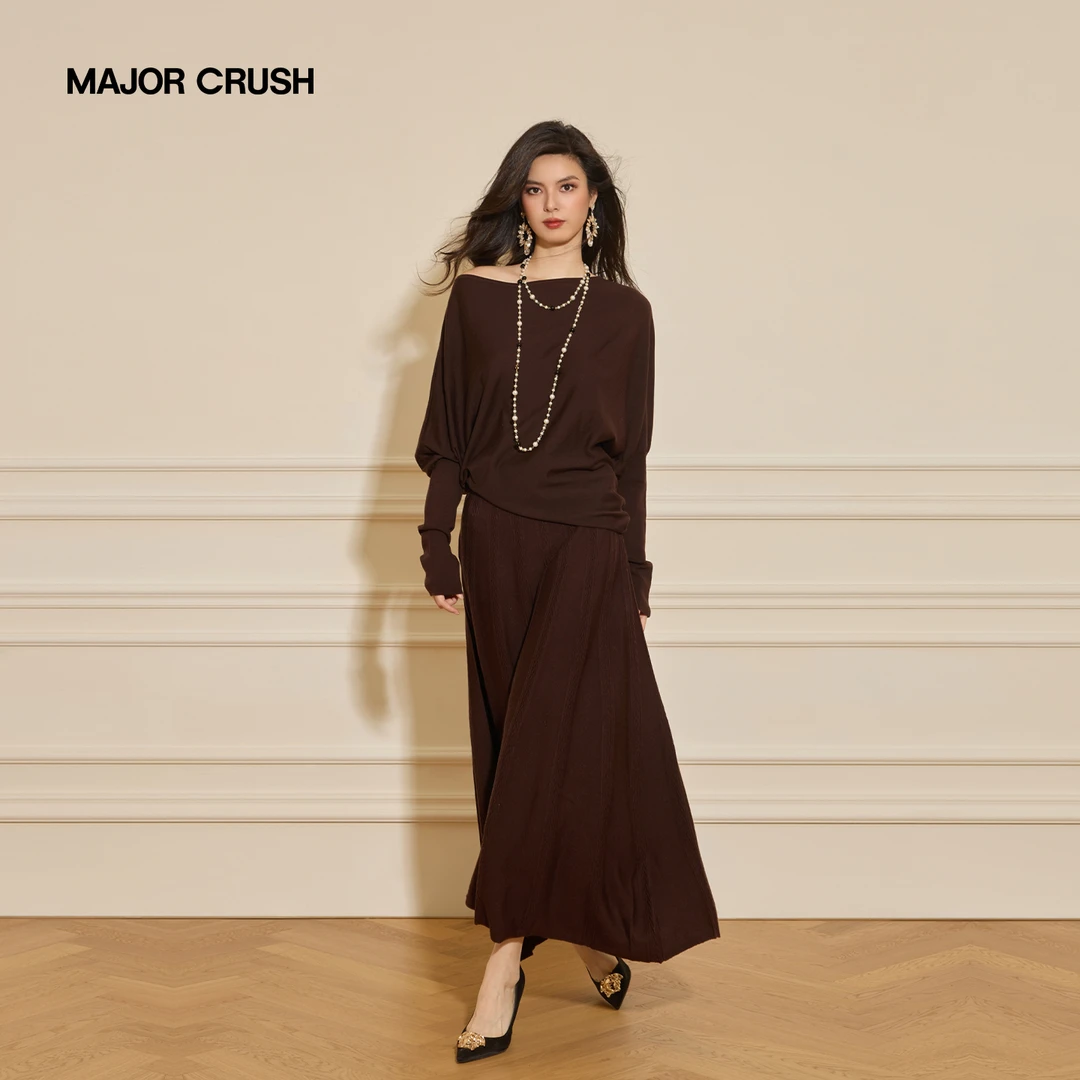 MAJOR CRUSH秋冬新款气质复古时尚休闲暮晚归舟套裙79039