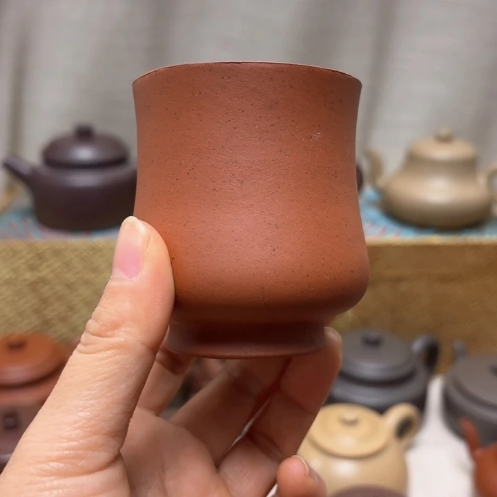 紫砂茶壶黄龙山老红泥主人杯