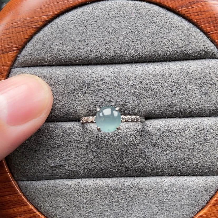 【闪购商品】翡翠戒指银S925镶嵌兮兮