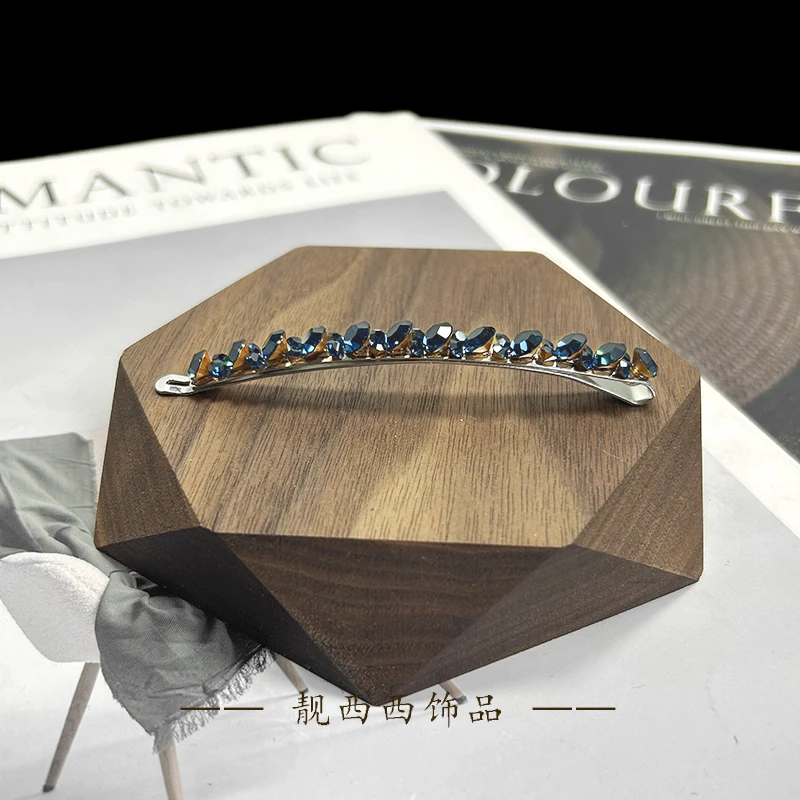 【LXX靓西西】222一字夹8.8厘米莫兰色休闲百搭碎发夹