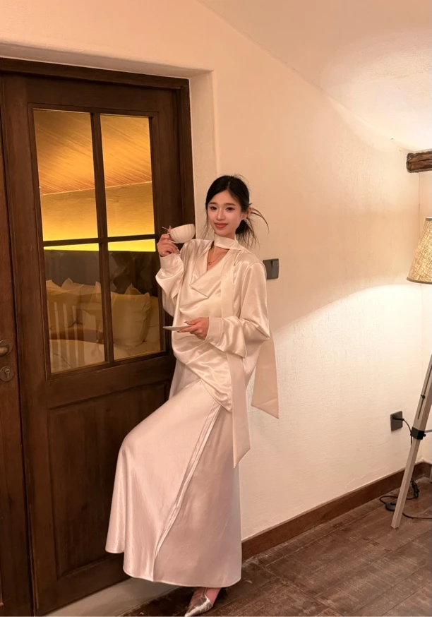 2025春款新款醋酸气质套装