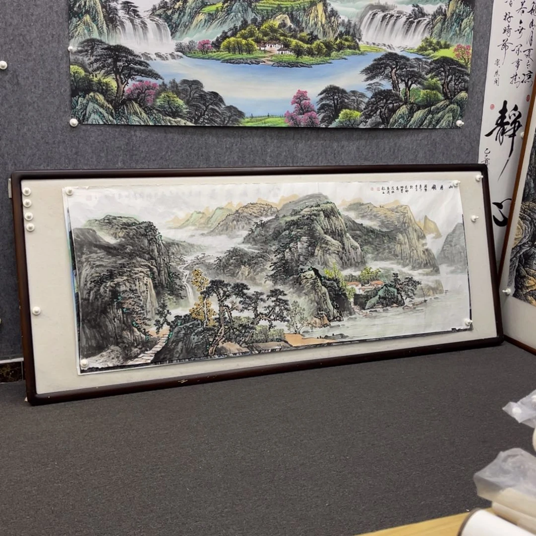国画六尺山居图画芯一幅（微瑕）