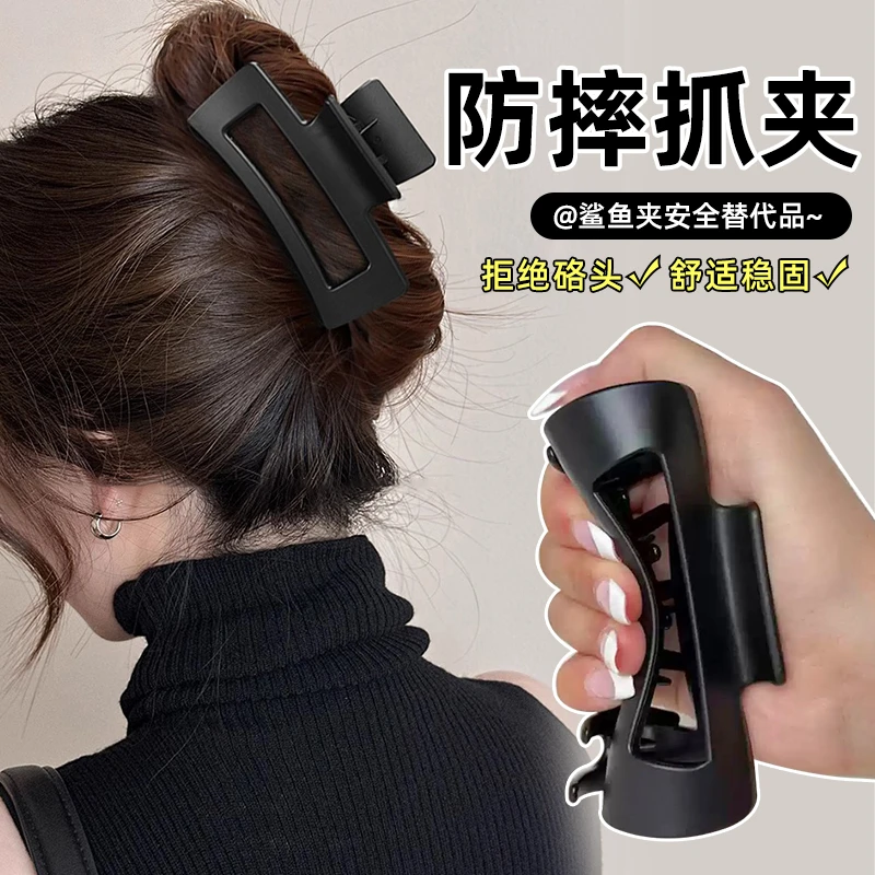 软质硅胶鲨鱼夹安全高级感抓夹防摔不易碎2025新款夹子头饰发卡