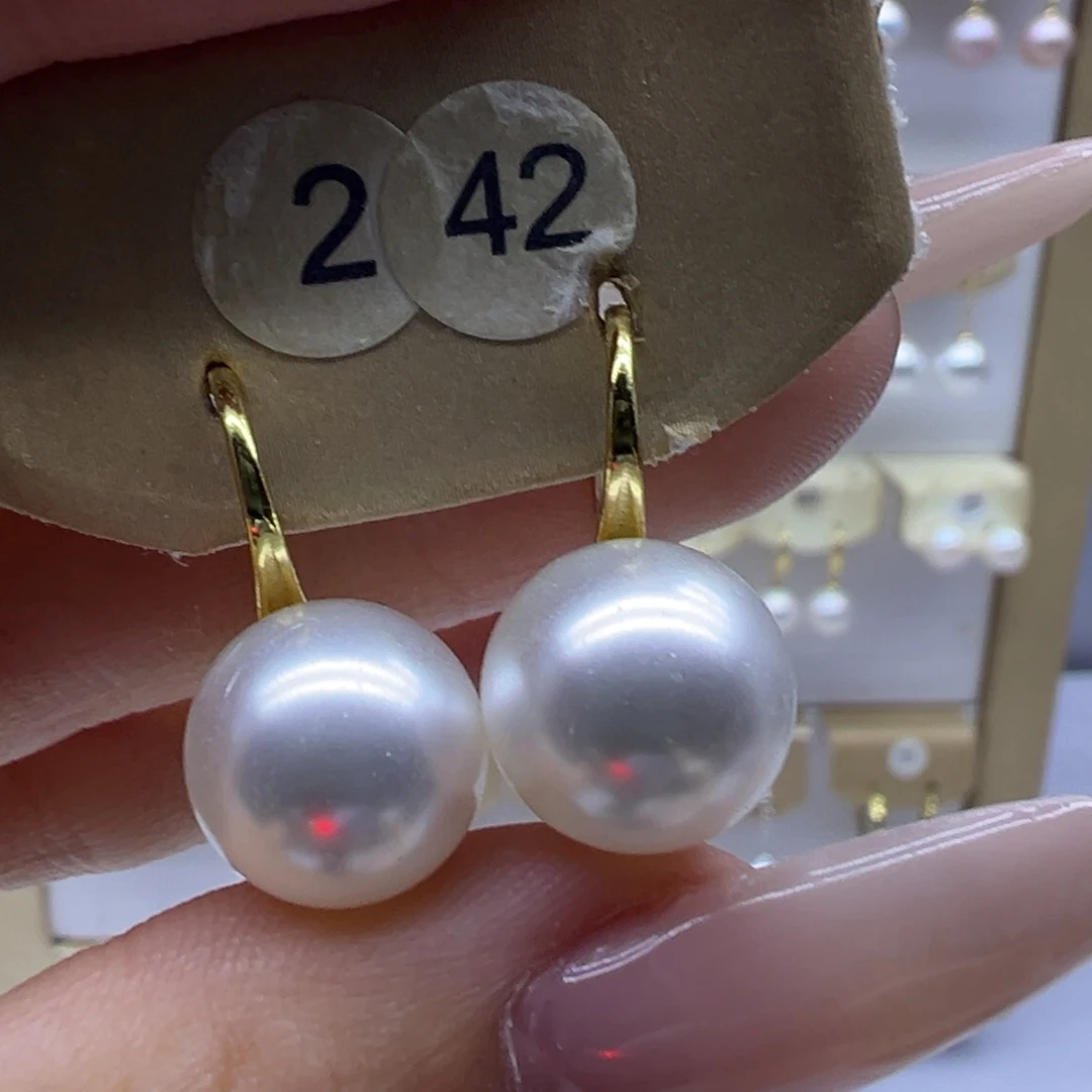 银S925镶嵌耳饰淡水珍珠