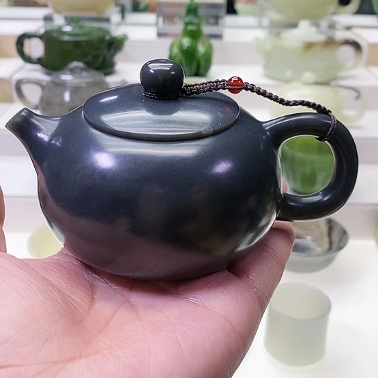 和田玉未镶嵌挂件茶壶220m l（微瑕）