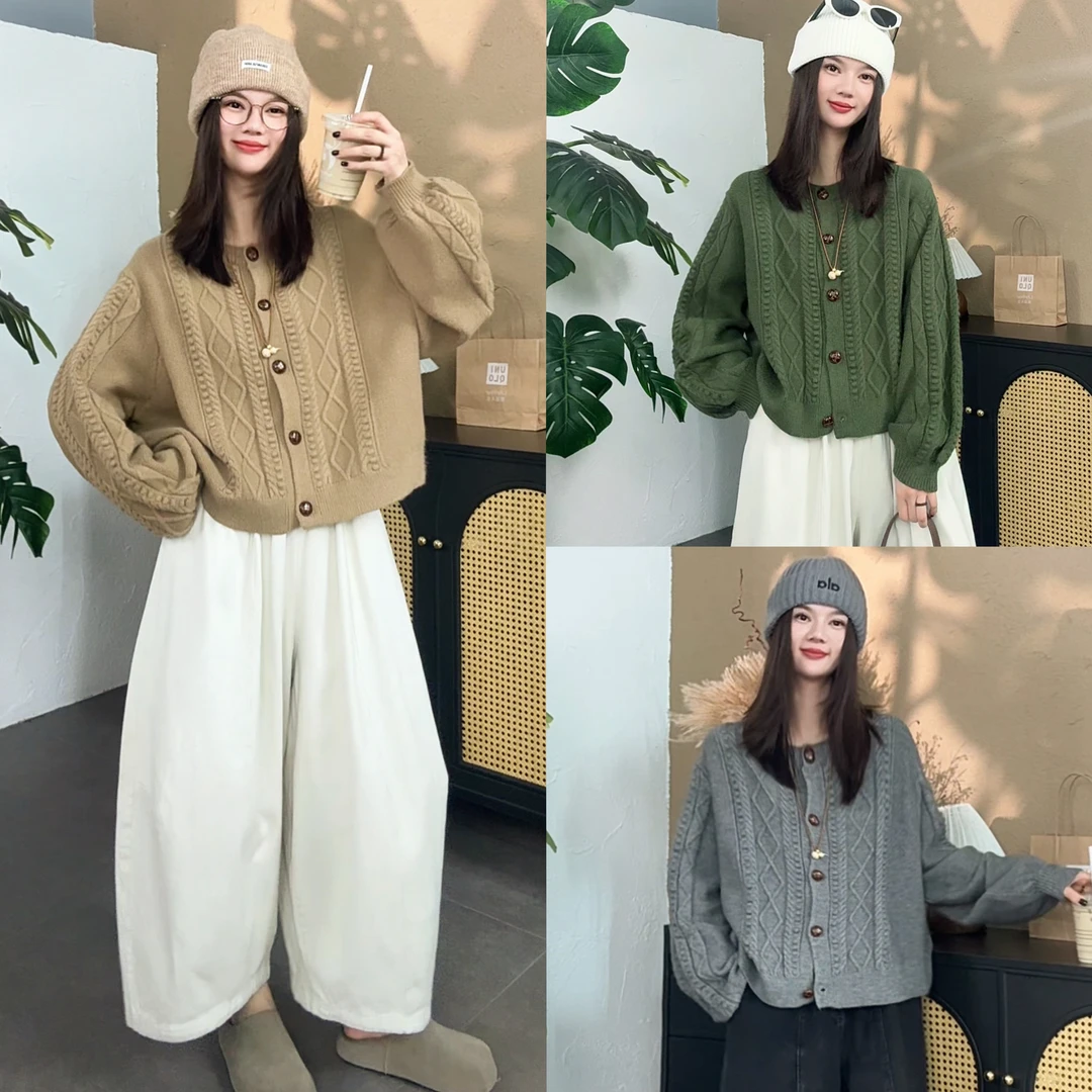 【SI MO】868复古慵懒休闲加厚毛衣外套