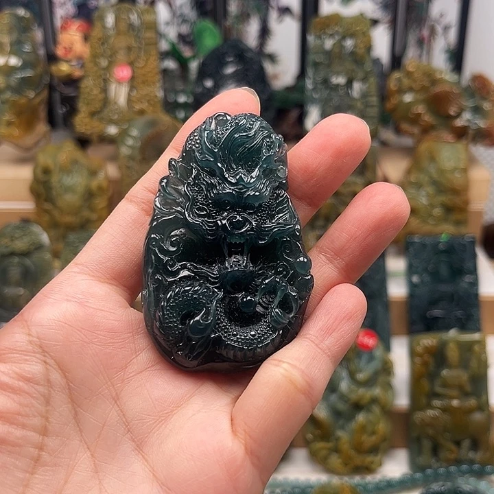 翡翠未镶嵌颈饰天然翡翠a货龙