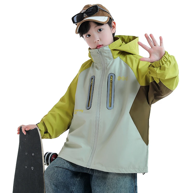 儿童装男童春装外套2025新款春秋款中大童春季帅气男孩休闲冲锋衣