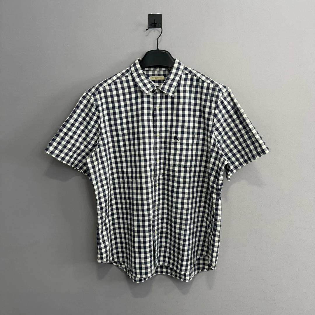 99新 BURBERRY/博柏利 格纹口袋战马logo衬衫/XXL码/98新公价4550