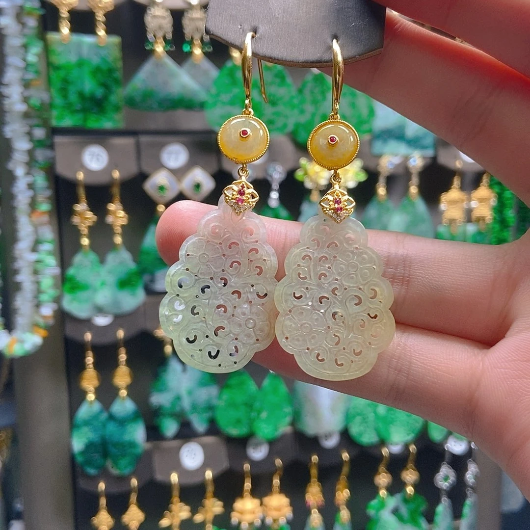 翡翠未镶嵌耳饰翡翠