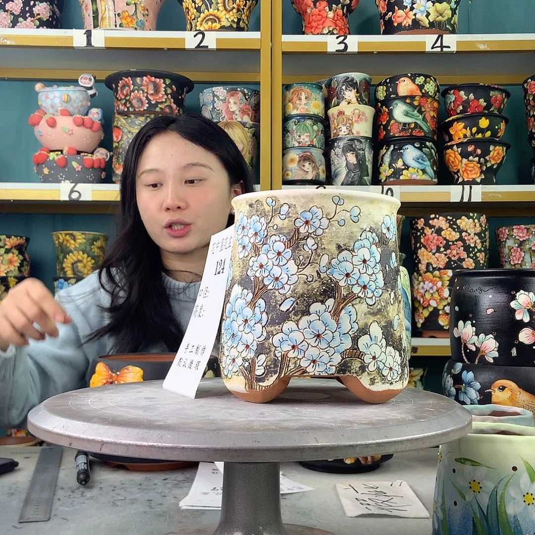 陶景德镇手工花盆124