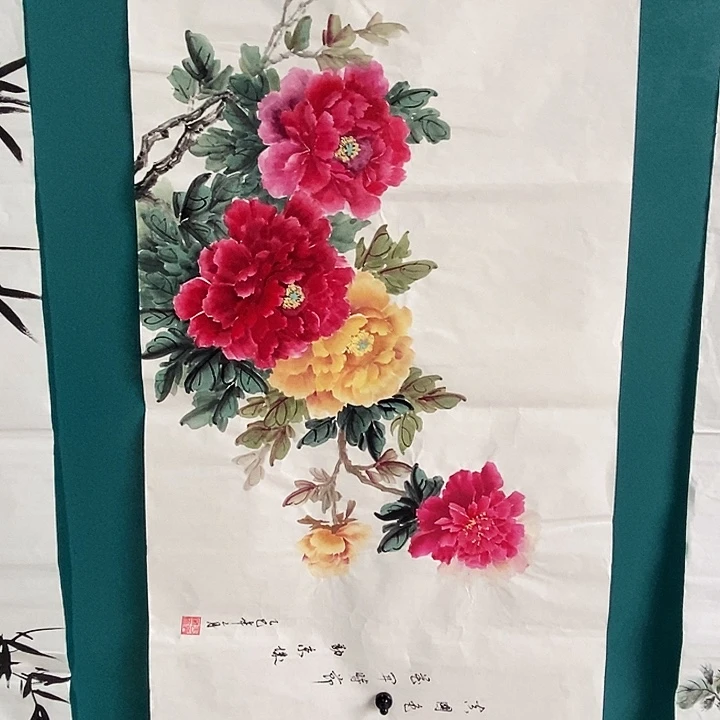 国画三尺手绘牡丹
