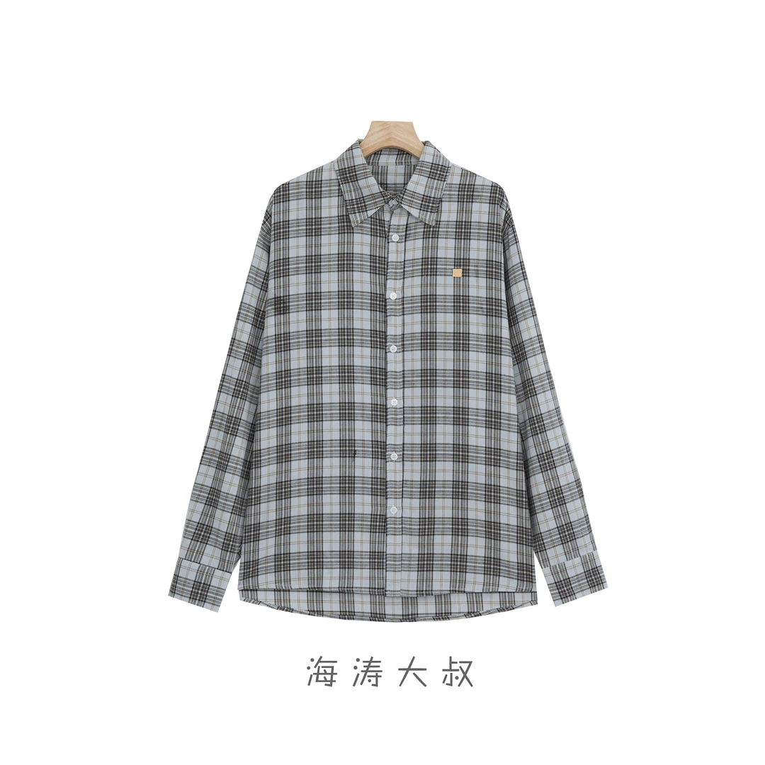 【海涛大叔】笑脸格子条纹衬衫 VW24007