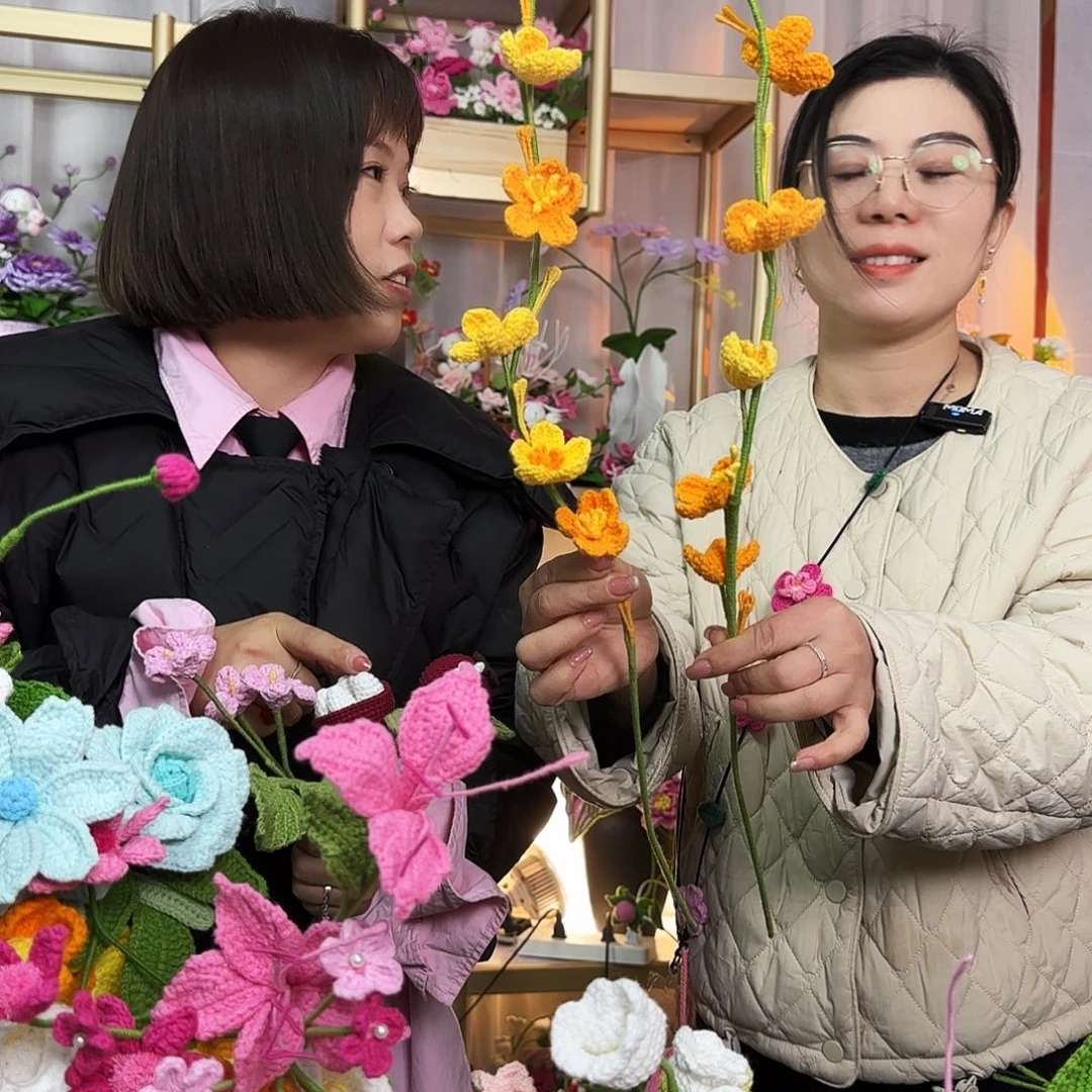 纯手工钩织钩织花束