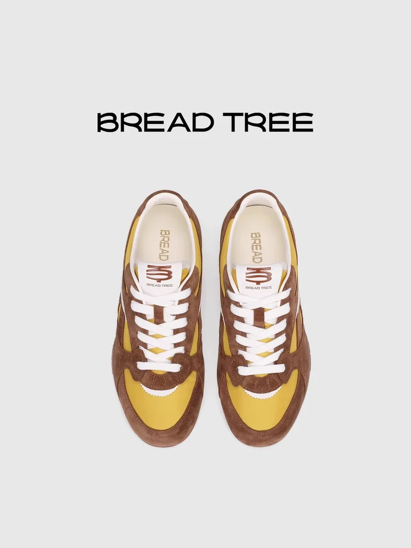 新款正品 BREADTREE面包树 拼色系带运动德训复古时尚休闲鞋