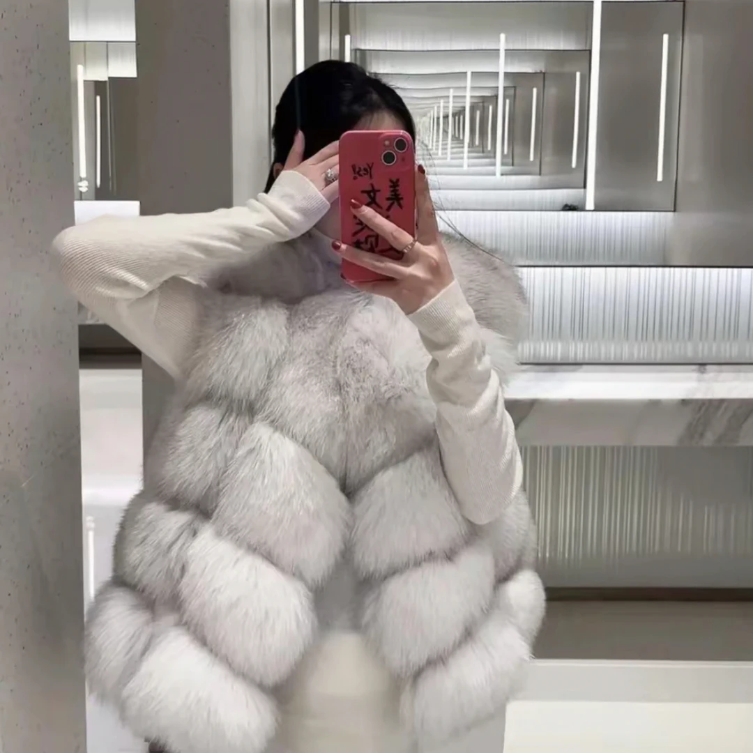 瑞轩皮草「告白气球」2025新款真毛狐狸毛马甲皮草外套