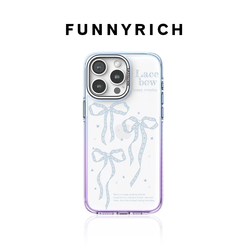 FUNNYRICH蕾丝蝴蝶结适用苹果17ProMax手机壳16磁吸新款iPhone15