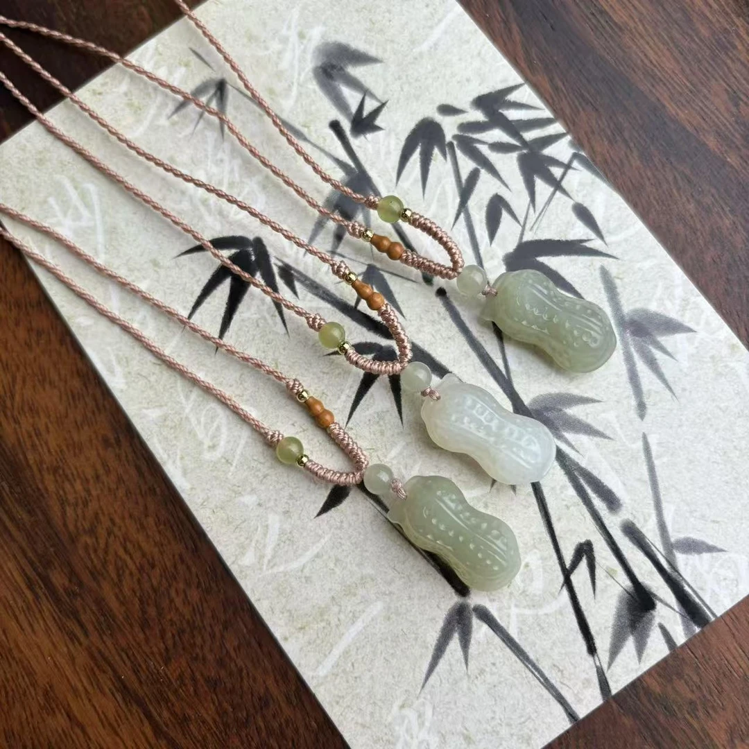 【仔仔臻选】和田玉好事花生吊坠卡20mmH896（拍一发一多样性发货）