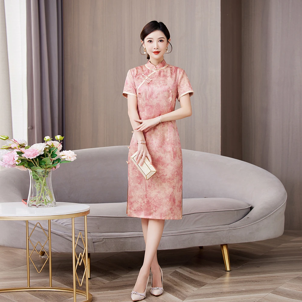 柏菲妮真丝桑蚕丝旗袍连衣裙2025新款夏装高端气质显瘦新中式女装