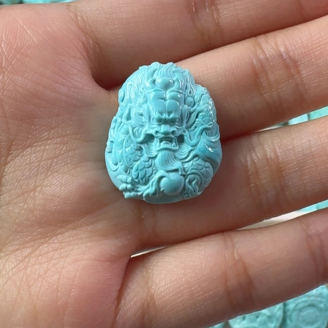 绿松石未镶嵌吊坠(不含链)龙