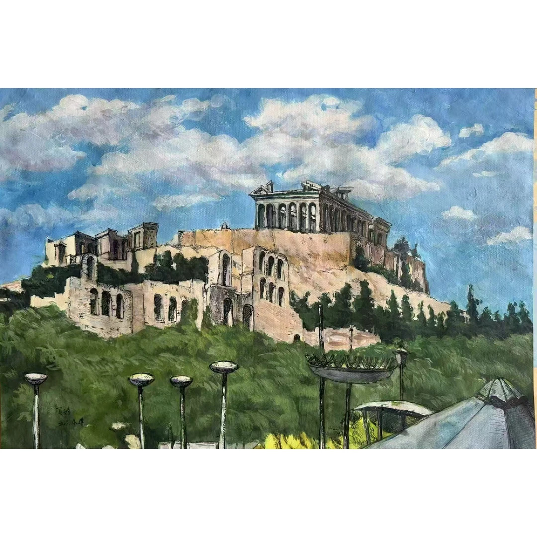 1783、夏婧【帕特农神庙】35x50cm