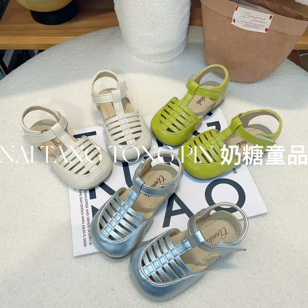 【夏日回音】韩版森系女宝软底透气凉鞋时尚包头百搭女童镂空公主鞋