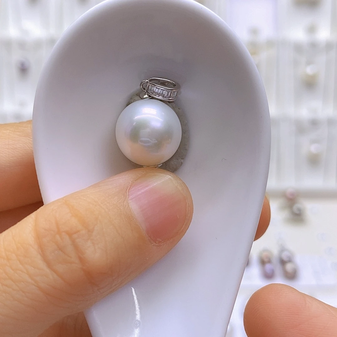 淡水珍珠银S925镶嵌吊坠(不含链)一****ꪝ