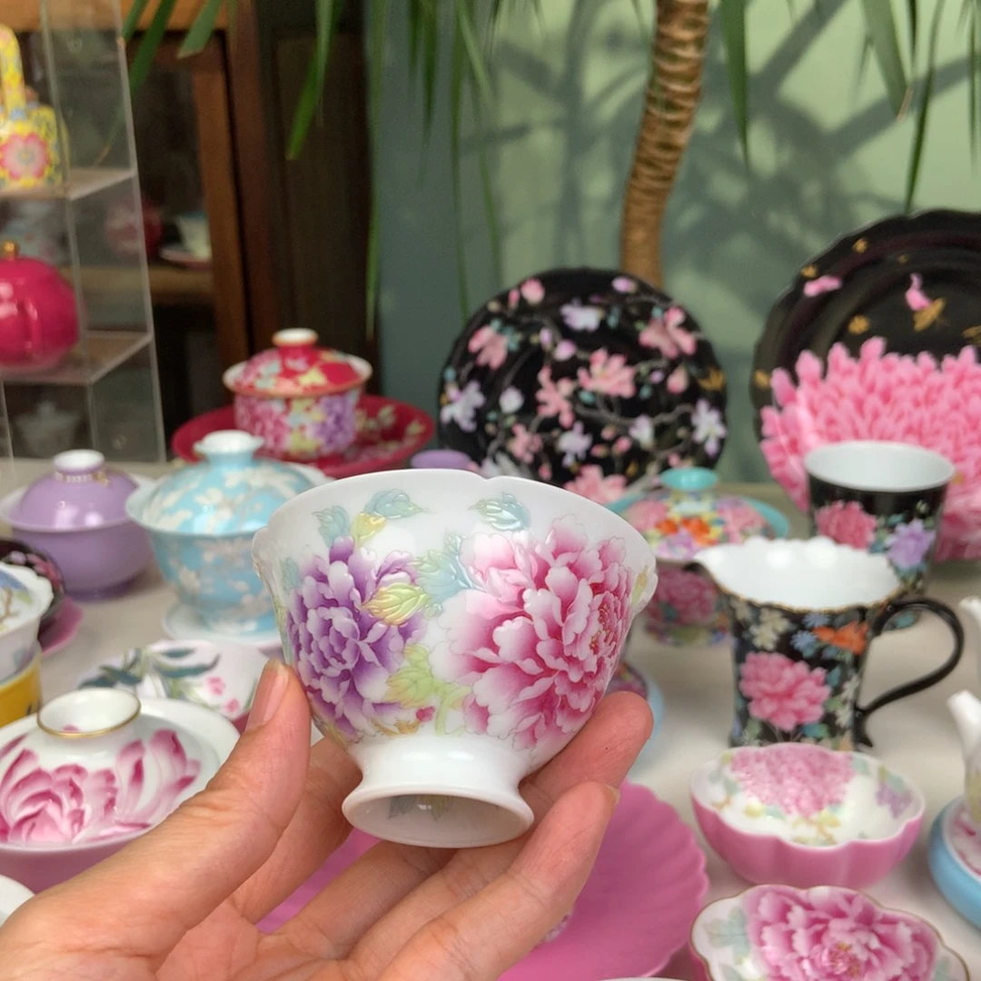 手工手绘牡丹花红