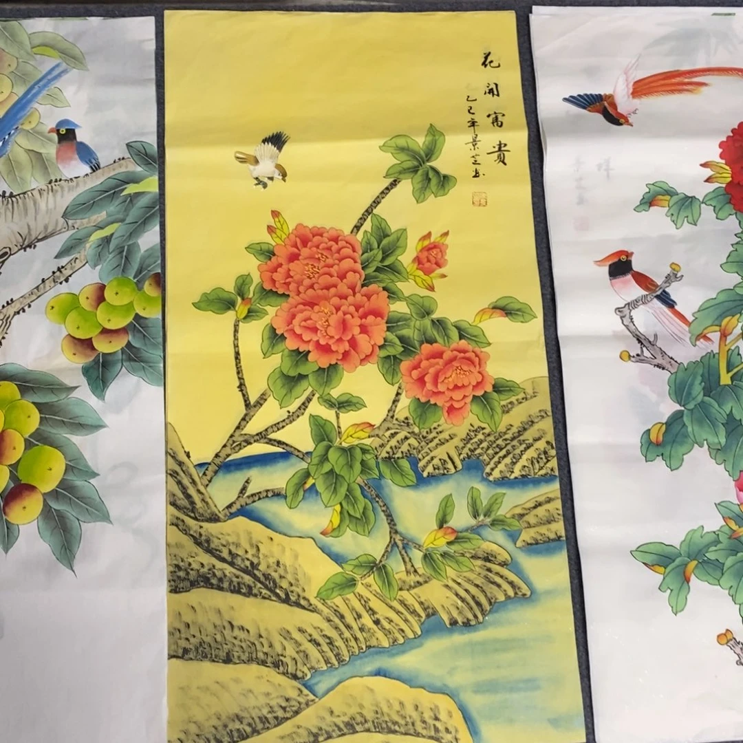 国画尺寸100✖️50三尺工笔手绘画