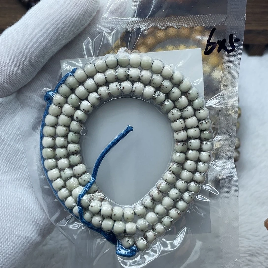 手串星月菩提原生态石玉6✖️5通体留白108长串