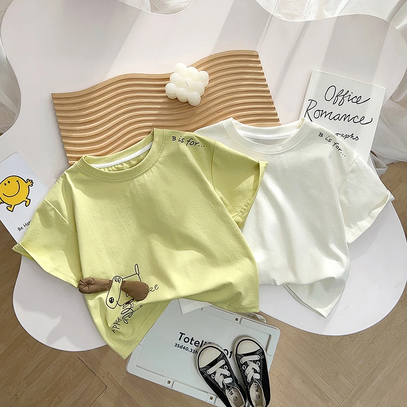 儿童短袖夏季男女童日系潮牌动物卡通T宝宝小童洋气半袖T恤韩版潮