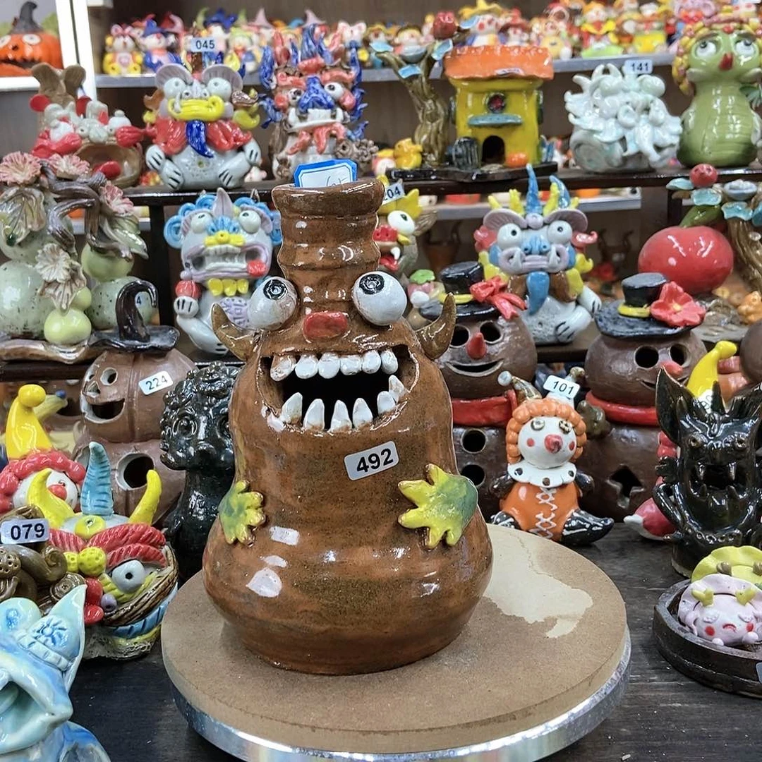 摆件略*直播间手工陶瓷摆件492