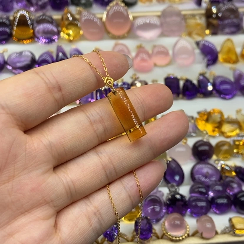 【闪购商品】水晶吊坠18K金镶嵌水晶