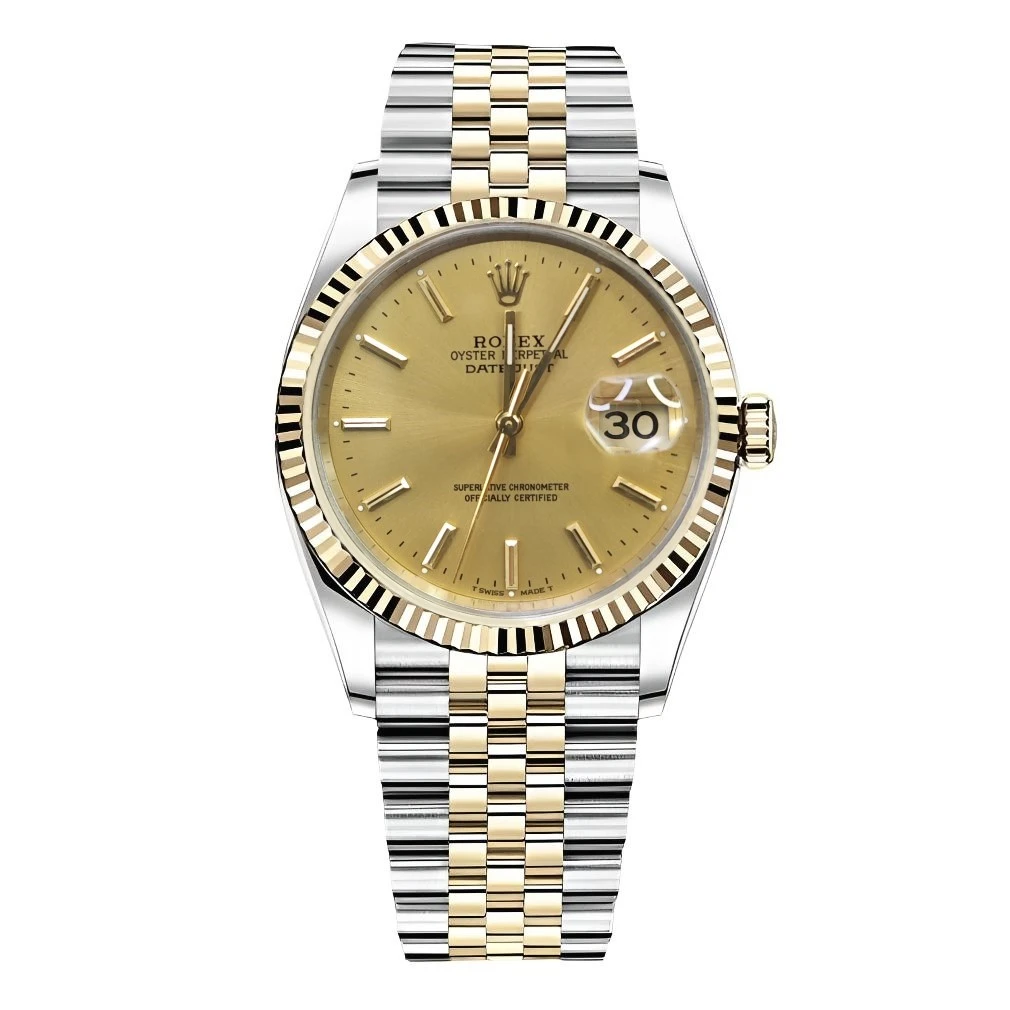 99新 Rolex/劳力士 日志系列/36mm/金盘条钉/自动机械/单表