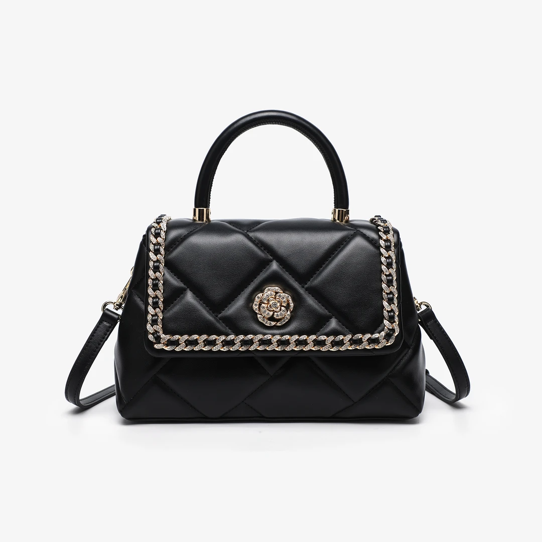 【云仓清货】轻奢钻石锁扣手提单肩包CK25860A黑色